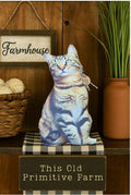 Handmade Barn Cat Pillow: Rustic Farmhouse Shelf Sitter