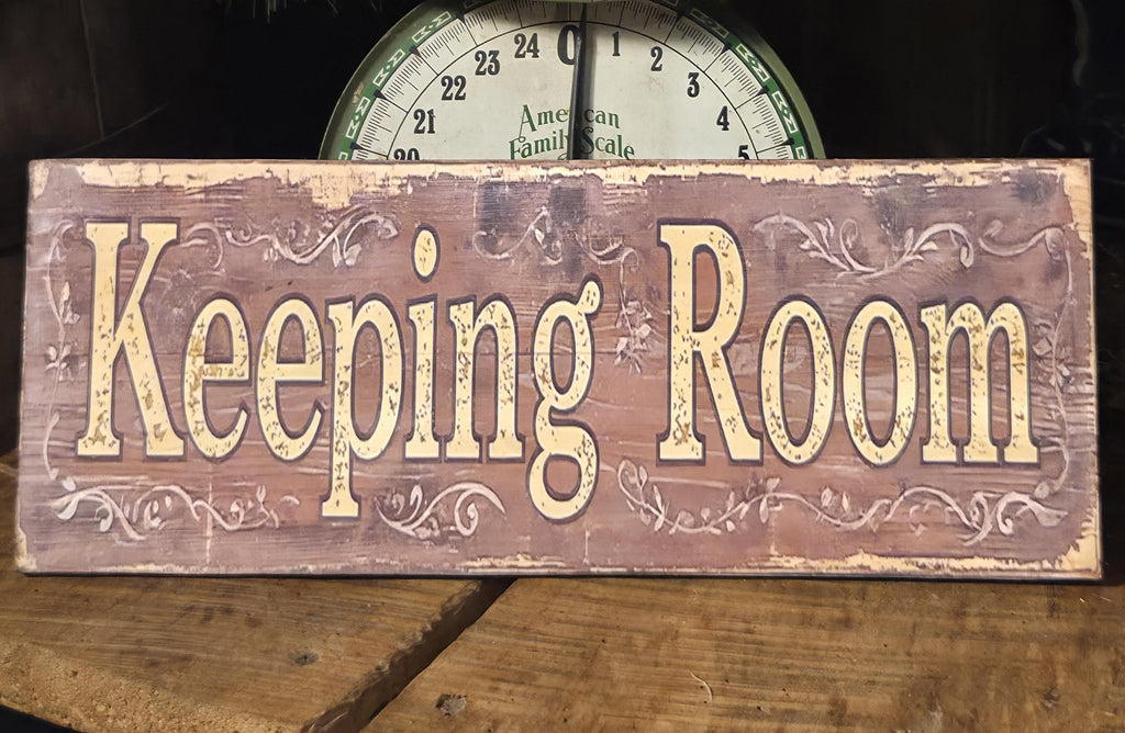 Keeping Room Sign | Rustic Farmhouse Wood Decor, Hand-Applied Artwork
