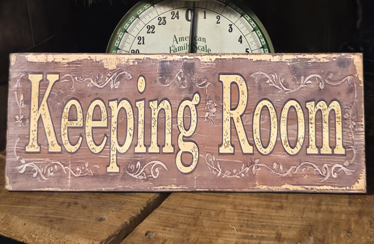 Keeping Room Sign | Rustic Farmhouse Wood Decor, Hand-Applied Artwork