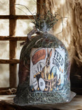 Primitive Cottontails Farm Feed Store Meadow Grass Sack – Basket Filler with Grunged Carrots