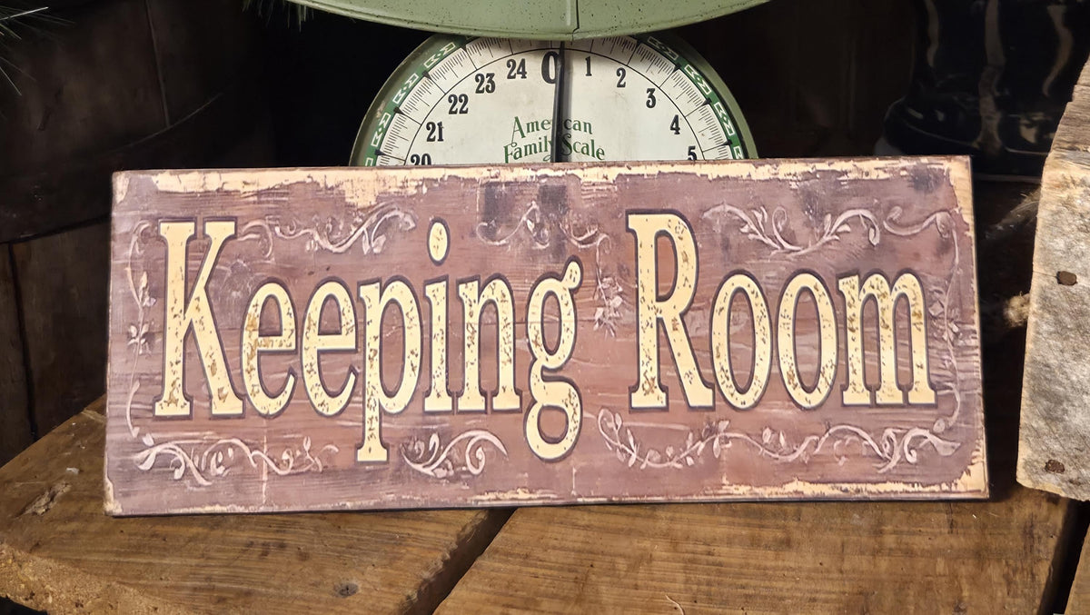 Keeping Room Sign | Rustic Farmhouse Wood Decor, Hand-Applied Artwork