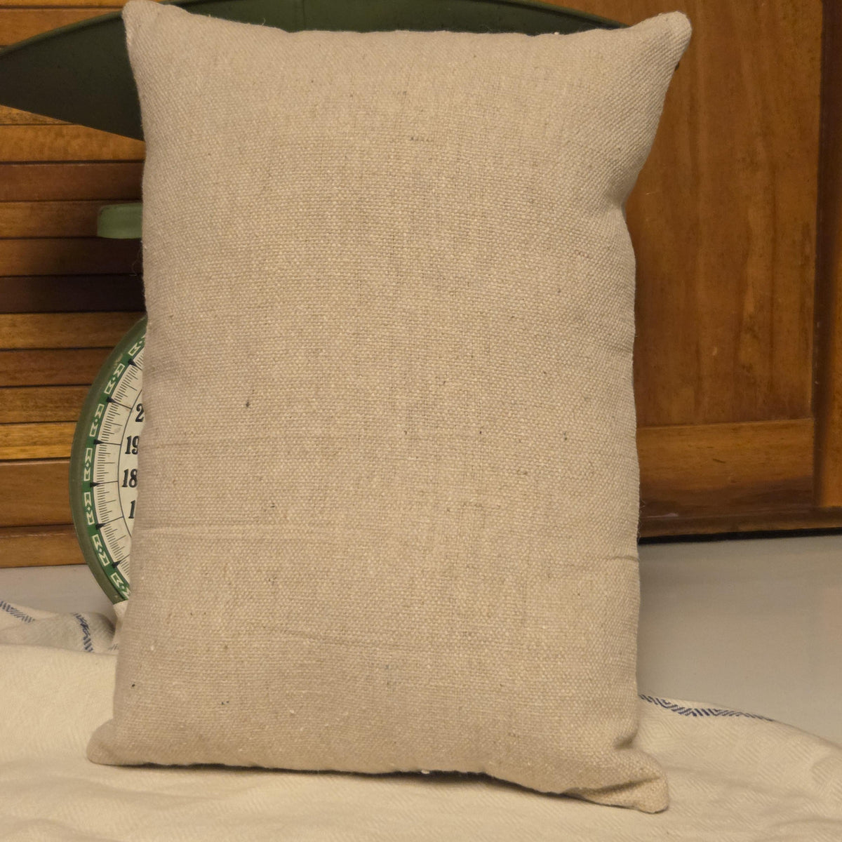 Pumpkin Seed Feedsack Pillow, Primitive Fall Shelf Sitter, Vintage Farmhouse Harvest Decor