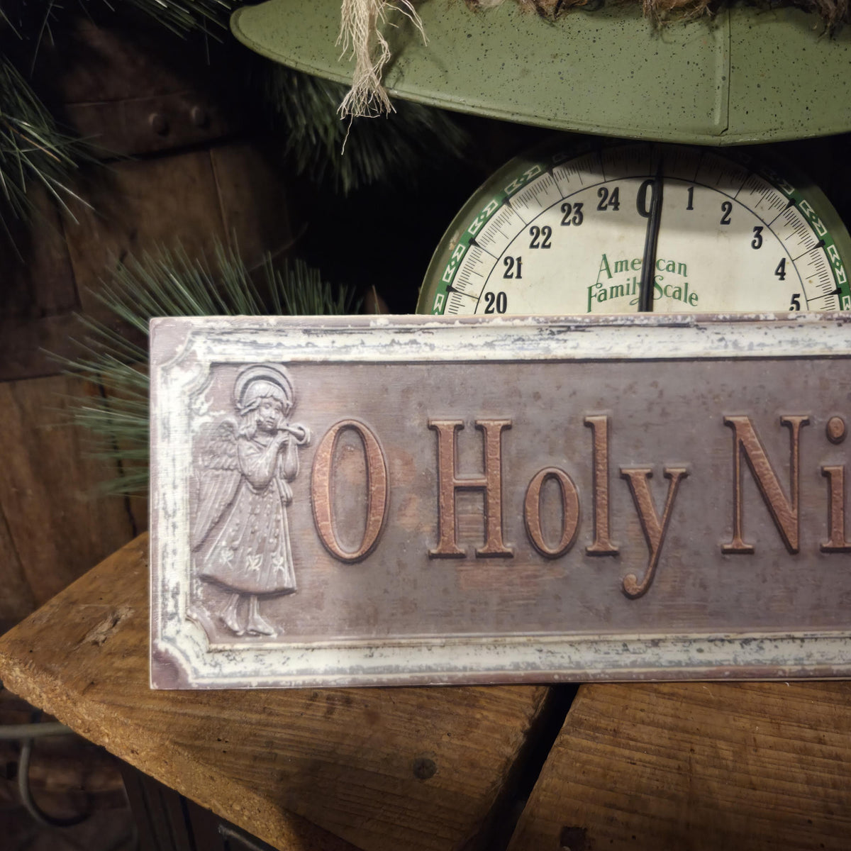 O Holy Night Wood Sign | Rustic Farmhouse Christmas Decor (13x5)
