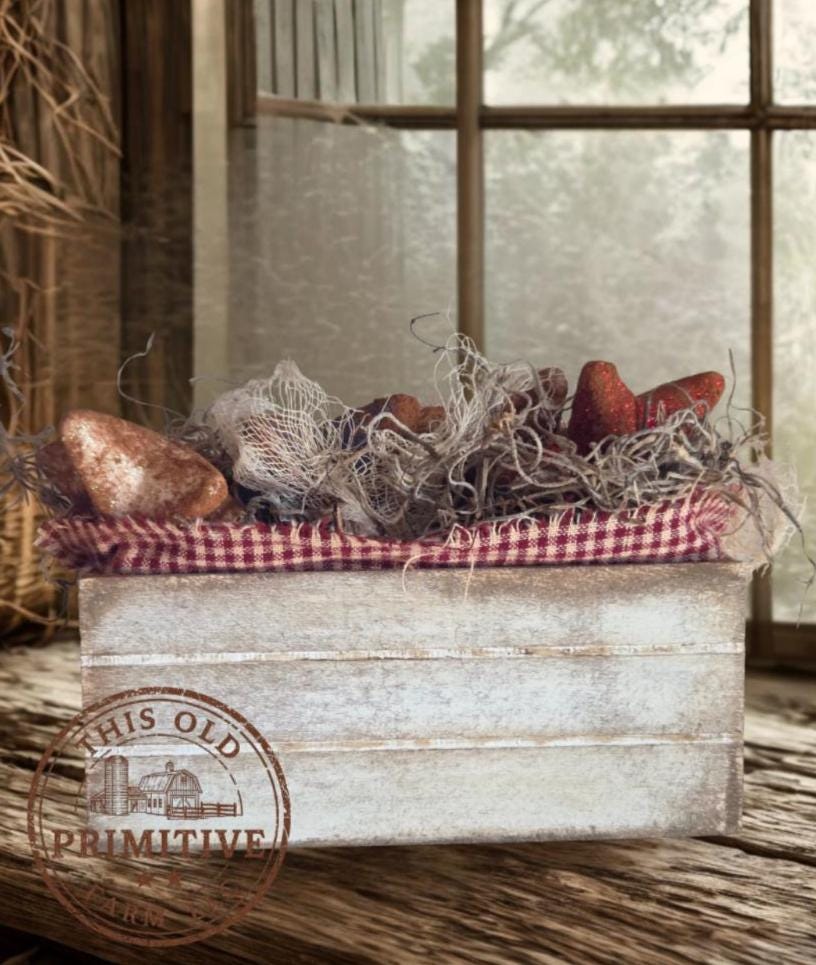 Primitive Americana Eagle Crate Display | Rustic Farmhouse Patriotic Shelf Sitter