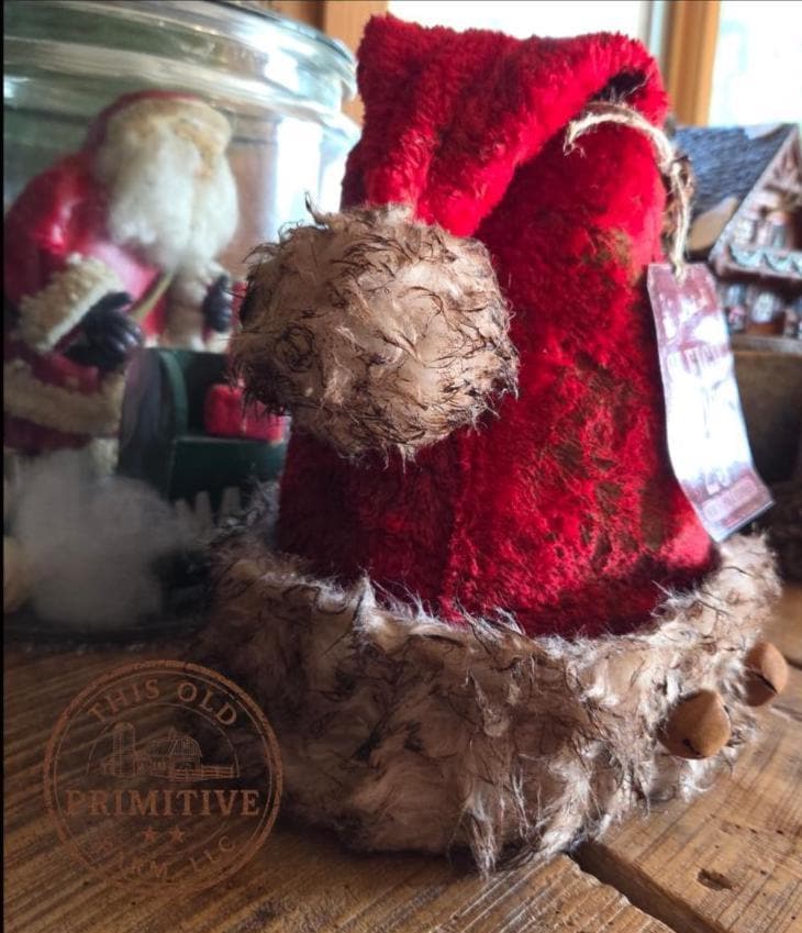 Primitive Santa Hat Tree Topper | Rustic Farmhouse Christmas Decor (2026 Limited Edition) Sleigh Rides 25 cents