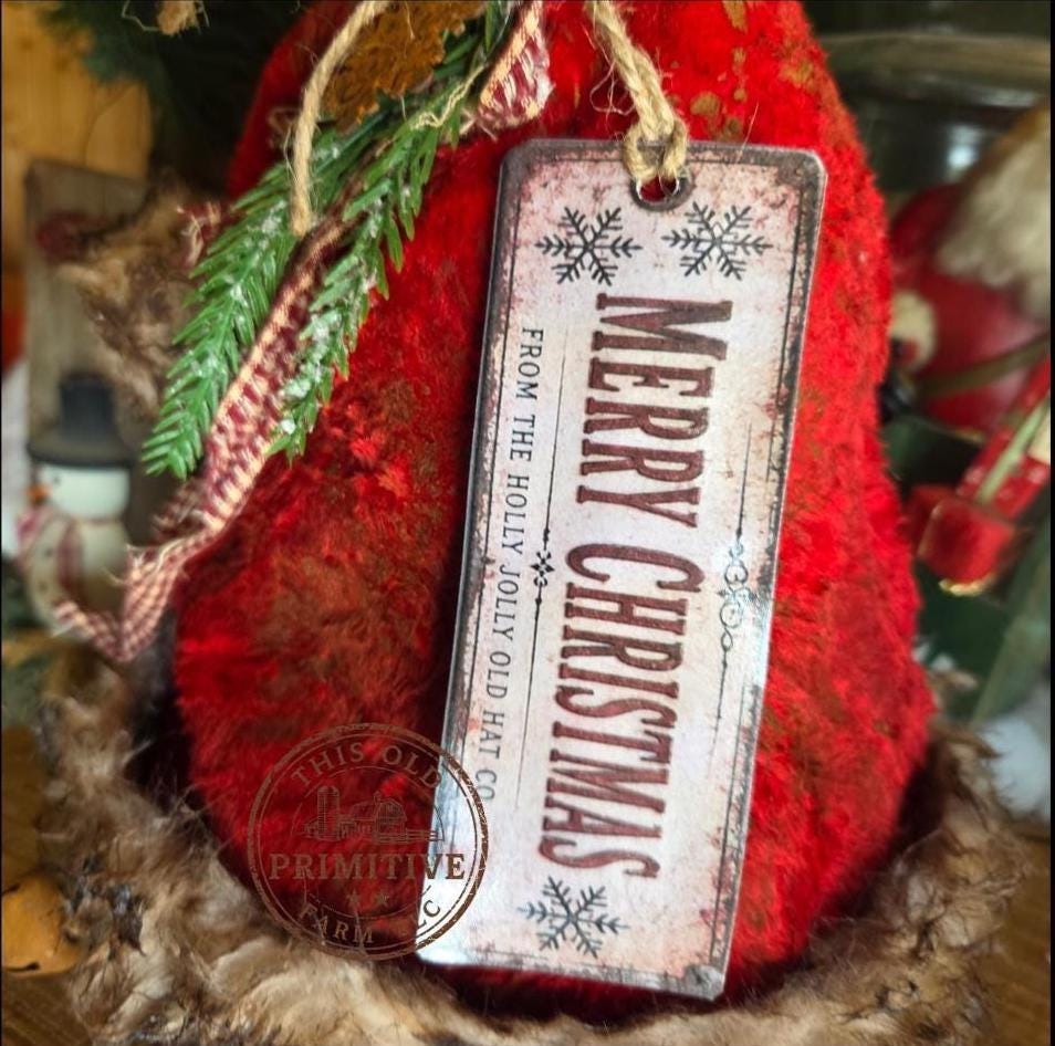 Handcrafted Primitive Santa Hat Tree Topper | Rustic Farmhouse Christmas Decor (2026 Limited Edition)