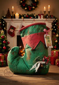 Primitive Elf Boot Christmas Decor, Santa's Helper, Rustic Farmhouse Shelf Sitter